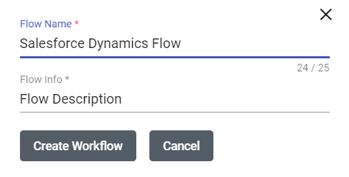 Workflow Name and Description for Salesforce Dynamics 365 Integration